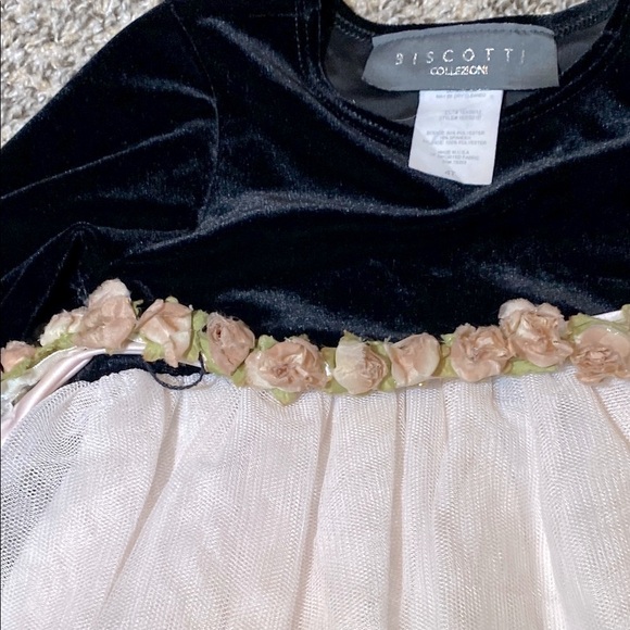 Biscotti Black Velvety and Pink Long Sleeve Formal Dress - Picture 3 of 5